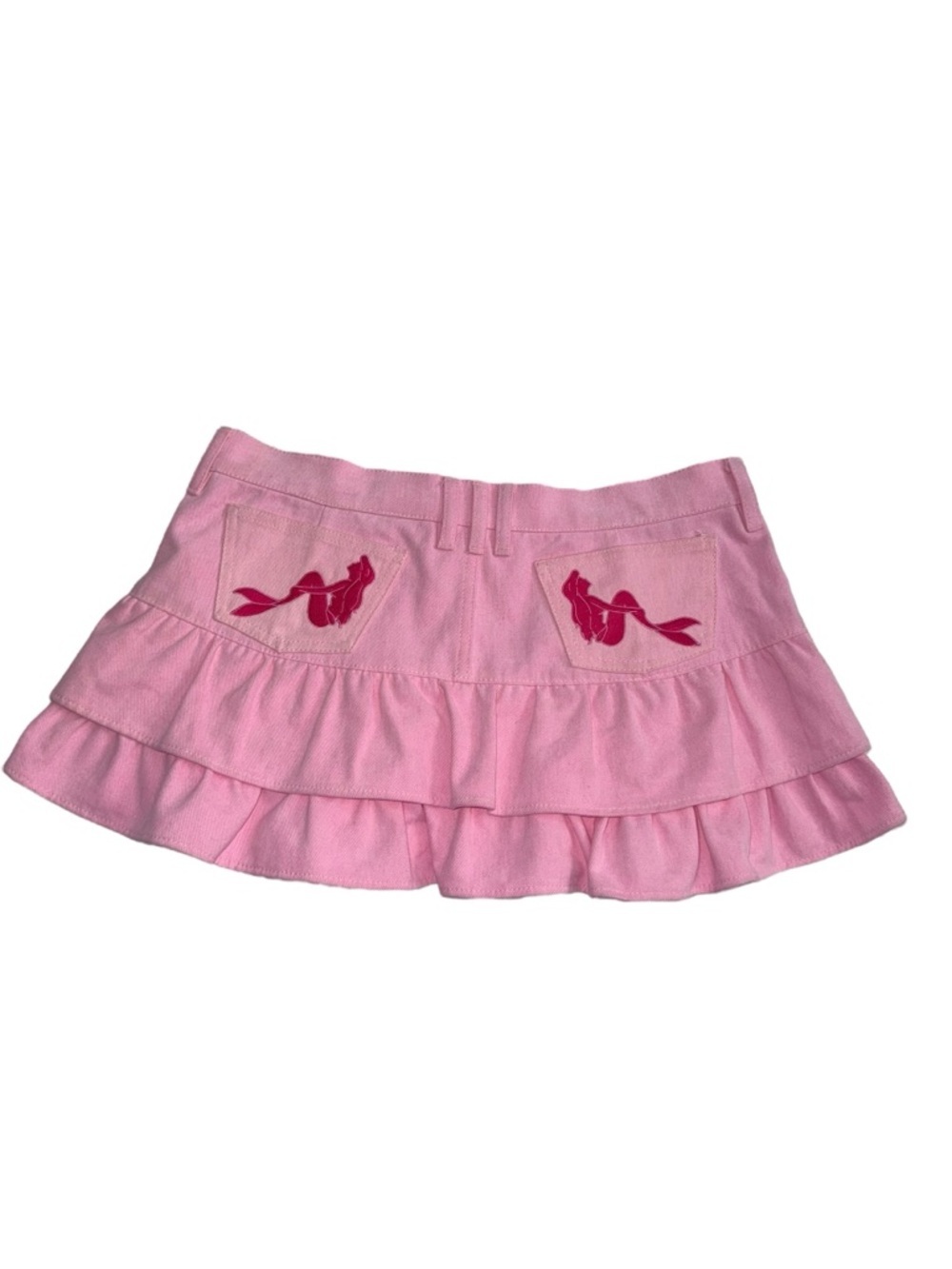 Marshall Columbia x Disney 'The Little Mermaid' Tiered Denim Pink Miniskirt M